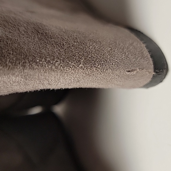 Vince Camuto Pamari Peep Toe Wedge Booties Gray Leather Ankle Boots Size 10 - Picture 13 of 16